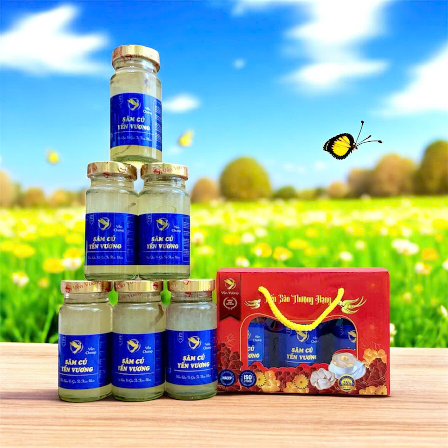 Lốc 6 hũ yến Vương 140ml Sâm Củ